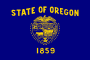 Oregon state flag, showing the state seal